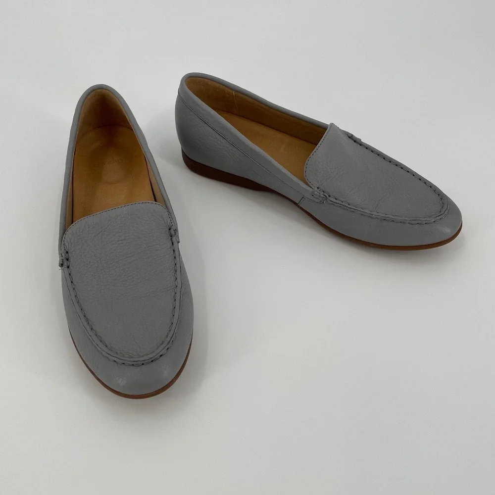 Dansko Lorri Grey‎ Leather Loafers Womens Size 38 US 8 Slip On Comfort Shoes